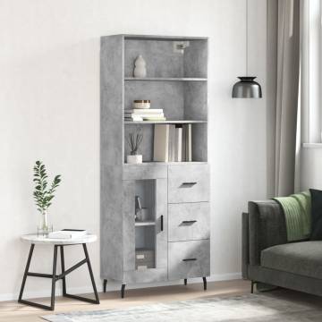 Stylish Highboard Concrete Grey - 69.5x34x180 cm | Hipomarket