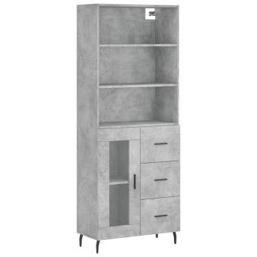 Stylish Highboard Concrete Grey - 69.5x34x180 cm | Hipomarket