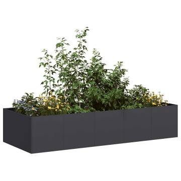 Stylish Black Steel Planter - 200x80x40 cm | Hipo Market