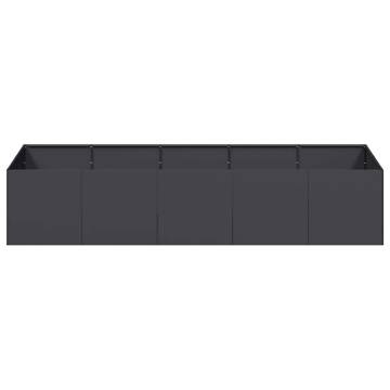 Stylish Black Steel Planter - 200x80x40 cm | Hipo Market