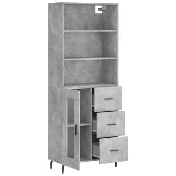 Stylish Highboard Concrete Grey - 69.5x34x180 cm | Hipomarket