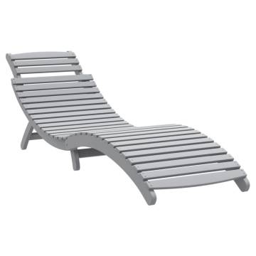 Sun Loungers 2 pcs Grey | Solid Acacia Wood Comfort