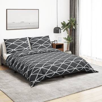 Grey Duvet Cover Set 140x200 cm Cotton - Hipomarket