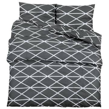 Grey Duvet Cover Set 140x200 cm Cotton - Hipomarket