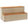 Hot Tub Step Beige 100x50x50.5 cm - Durable Poly Rattan