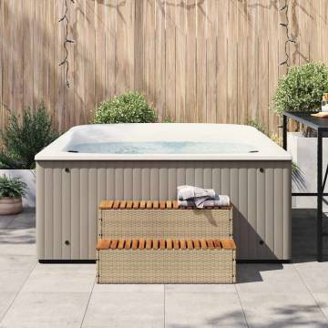 Hot Tub Step Beige 100x50x50.5 cm - Durable Poly Rattan