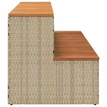 Hot Tub Step Beige 100x50x50.5 cm - Durable Poly Rattan