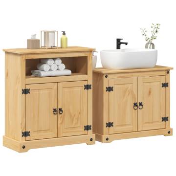 2 Piece Corona Bathroom Furniture Set - Solid Pine Wood