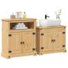  2 Piece Bathroom Furniture Set Corona Solid Wood Pine Model bathroom shelf cabinet + sink cabinet Number of 1 