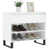 Elegant High Gloss White Shoe Cabinet | 70x36x60 cm