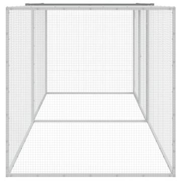 Durable Light Grey Chicken Cage with Roof - 203x98x90 cm