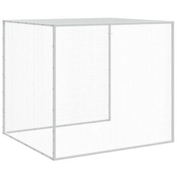 Durable Light Grey Chicken Cage with Roof - 203x98x90 cm