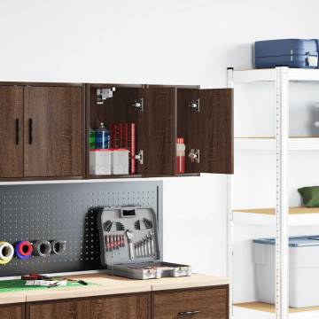 Garage Wall Cabinets 2 pcs - Brown Oak Engineered Wood