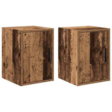 Garage Wall Cabinets - 2 pcs Old Wood | Durable & Practical