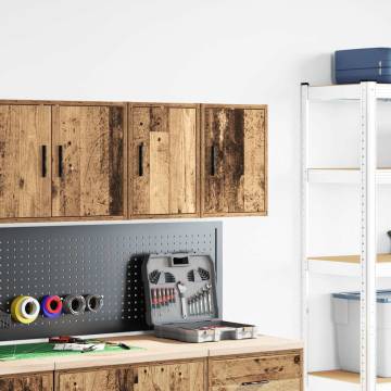 Garage Wall Cabinets - 2 pcs Old Wood | Durable & Practical