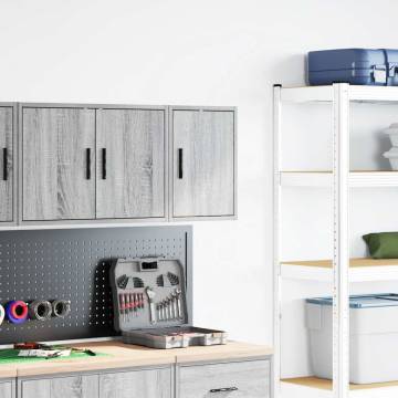 Garage Wall Cabinet Grey Sonoma - Durable Engineered Wood Storage