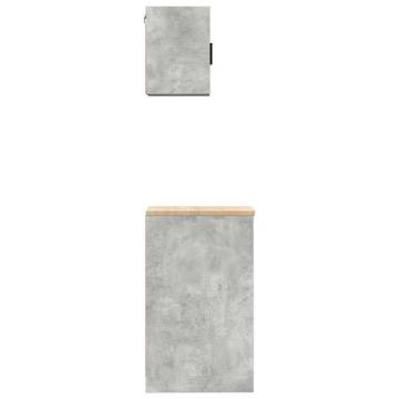 Garage Cabinets 2 pcs - Concrete Grey Engineered Wood