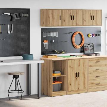 Garage Cabinets 2 pcs Artisan Oak | Durable and Spacious