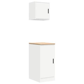 Premium 2 pcs White Garage Cabinets - Organise Your Space