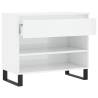 Elegant High Gloss White Shoe Cabinet | 70x36x60 cm