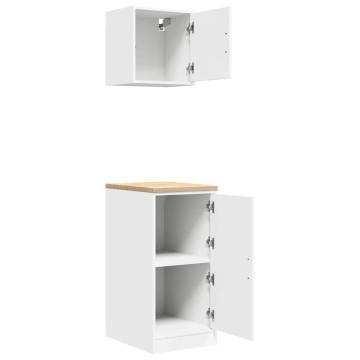 Premium 2 pcs White Garage Cabinets - Organise Your Space