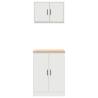 Garage Cabinets 2 pcs - White Engineered Wood | Hipo Market