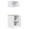 Garage Cabinets 2 pcs - White Engineered Wood | Hipo Market