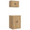 Artisan Oak Garage Cabinets - 2 pcs Durable Storage Solution