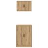 Artisan Oak Garage Cabinets - 2 pcs Durable Storage Solution