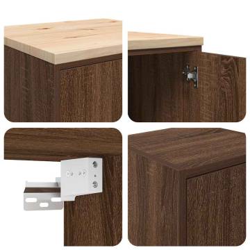 Garage Cabinets 2 pcs - Brown Oak Engineered Wood - HipoMarket