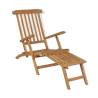 Comfortable Teak Deck Chair with Footrest - Hipomarket UK