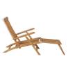 Comfortable Teak Deck Chair with Footrest - Hipomarket UK