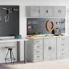  Garage Cabinets 2 pcs Concrete Grey Engineered Wood Colour concrete grey Size 40 x 51 x 85 cm Quantity in Package 1 Model 4 drawers 