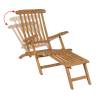 Comfortable Teak Deck Chair with Footrest - Hipomarket UK