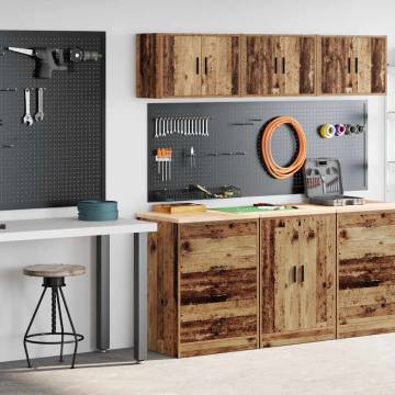 Garage Cabinets 2 pcs - Old Wood Engineered Wood Storage Solutions