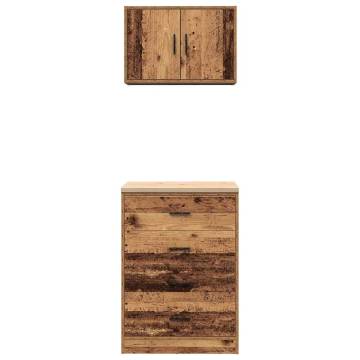 Garage Cabinets 2 pcs - Old Wood Engineered Wood Storage Solutions