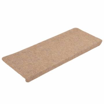 Self-Adhesive Stair Mats - 30 pcs Beige, 65x24.5 cm