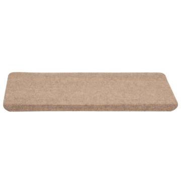 Self-Adhesive Stair Mats - 30 pcs Beige, 65x24.5 cm