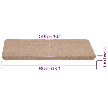 Self-Adhesive Stair Mats - 30 pcs Beige, 65x24.5 cm