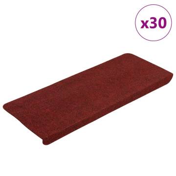 Self-Adhesive Stair Mats - 30 pcs Red | Hipomarket UK