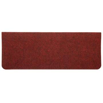 Self-Adhesive Stair Mats - 30 pcs Red | Hipomarket UK