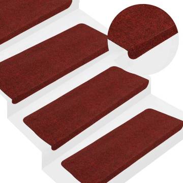 Self-Adhesive Stair Mats - 30 pcs Red | Hipomarket UK