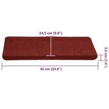 Self-Adhesive Stair Mats - 30 pcs Red | Hipomarket UK