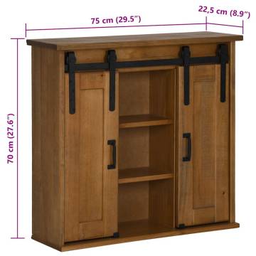 Hanging Cabinet HALDEN | 75x22.5x70 cm | Solid Pine