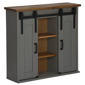 HALDEN 2 Sliding Doors Hanging Cabinet - Grey Pine 75x22.5x70 cm