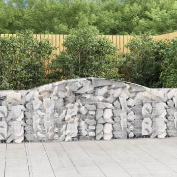 Arched Gabion Baskets - 4 pcs Galvanised Iron Garden Barriers