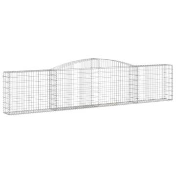 Arched Gabion Baskets - 4 pcs Galvanised Iron Garden Barriers