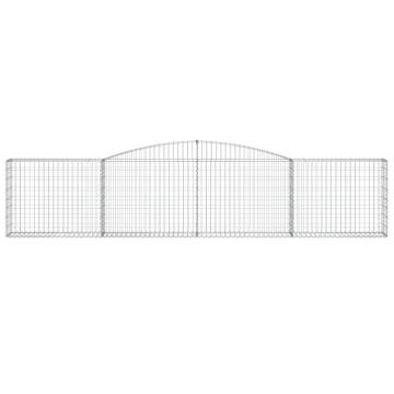 Arched Gabion Baskets - 4 pcs Galvanised Iron Garden Barriers