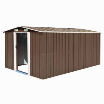 Metal Brown Garden Shed - 257x392x181 cm | HipoMarket