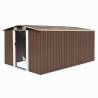 Garden Shed 257x392x181 cm Metal Brown Colour brown Size 257 x 392 x 181 cm 